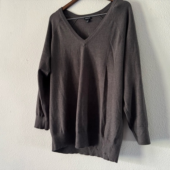 Torrid Everyday Soft Pullover Tunic Crew Sweater Charcoal Size 2 (18/20) V-Neck - Picture 4 of 12